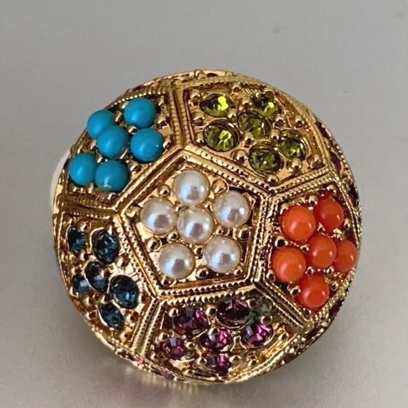 Gorgeous Vintage French Designer Earrings D'ORLAN -Micro beads & Stones - Picture 5 of 16